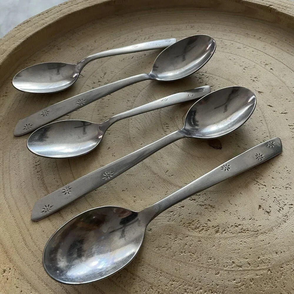 Superior Stainless GALAXY Flatware Silverware Spoons Lot Of 5 Vintage